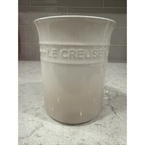 Le Creuset MERINGUE Stoneware Utensil Crock Holder 1L Second Choix NEW Off White